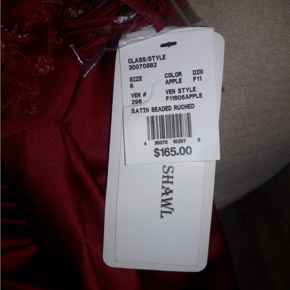 Satin red dress size 6